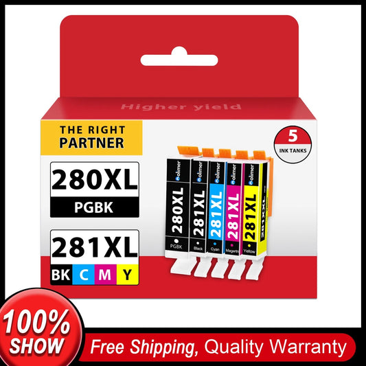 5PK For Canon PGI-280XL & CLI-281XL Ink Cartridge PIXMA TS6220 TS8320 TR8622a