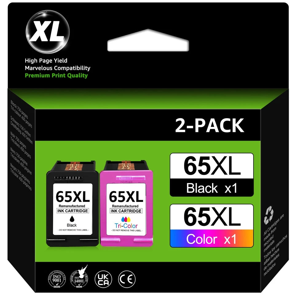 65 XL Ink Cartridge For HP 65XL ENVY 5010 5055 5058 Deskjet 2600 2652 3755 LOT