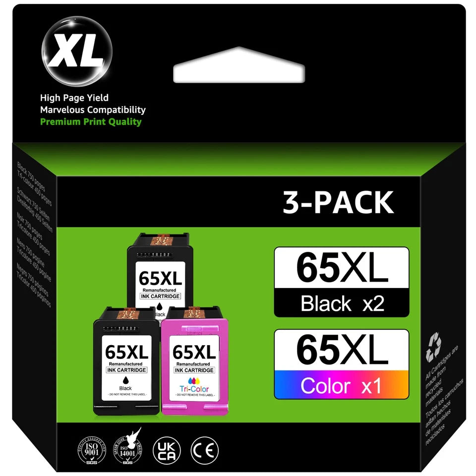 65 XL Ink Cartridge For HP 65XL ENVY 5010 5055 5058 Deskjet 2600 2652 3755 LOT