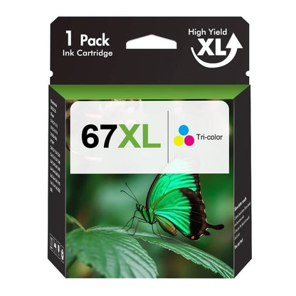 67XL Ink Cartridge for HP 67 Ink Deskjet 2700e 2752e 2755e 4155e Envy 6055e 6455